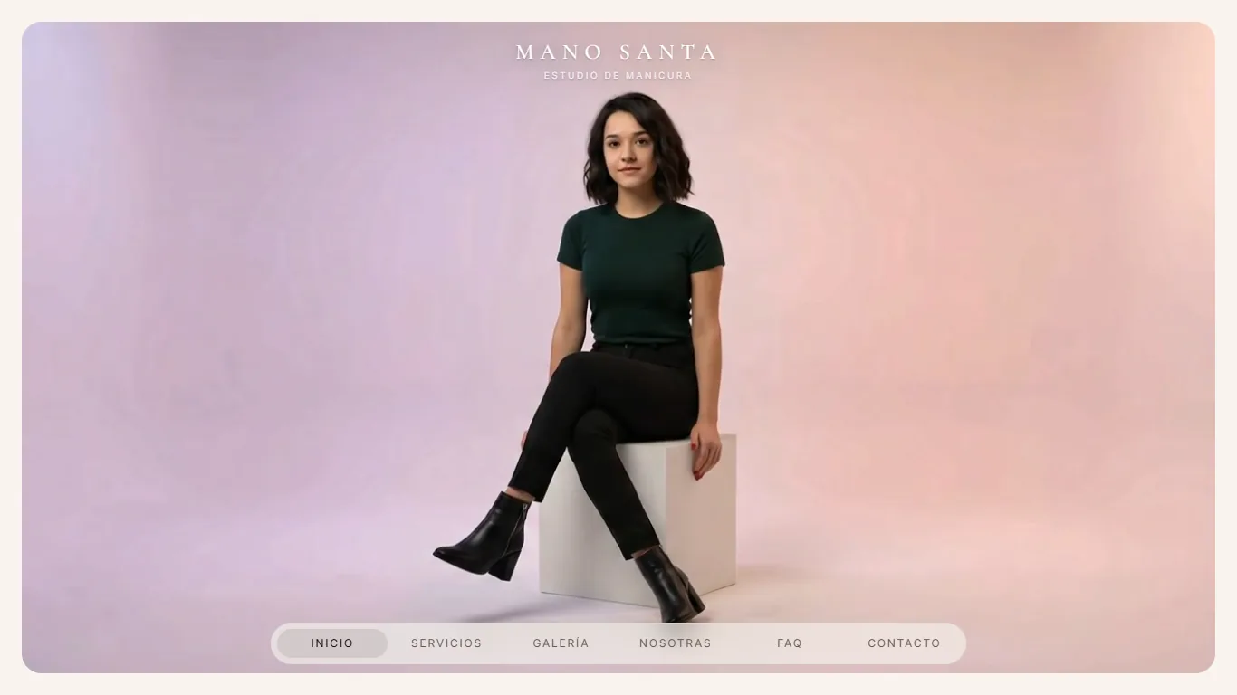 Portada de Mano Santa con el logotipo sobre el degradado cálido